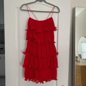 Red ruffle mini dress - new with tag - idem ditto - Size M